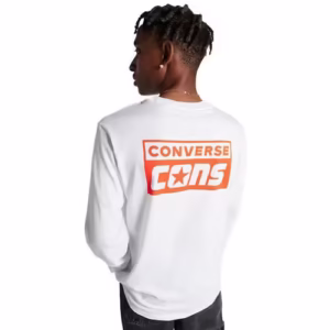 Bluză Albă Casual pentru Bărbați – Converse Cons din Bumbac 100%