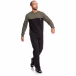 Bluza barbati Dc Shoes Rebel Crew Block 3 Greenblack EDYFT03456-XCCK