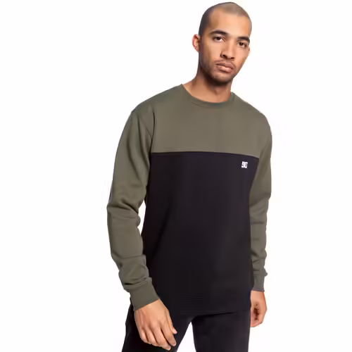 Bluza barbati DC Shoes Rebel Crew verde kaki – Sport casual din bumbac si poliester