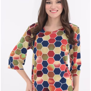 Bluza Lejeră cu Romburi Multicolore - Confort și Eleganță