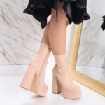 Botine Dama Bej din Piele Ecologica Adinda