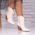 Botine dama Bej din Piele Ecologica Deram
