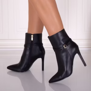 Botine Elegante pentru Dama din Piele Ecologica - Model Naisia Negre