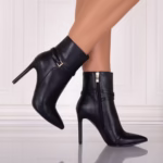 Botine dama Negre din Piele Ecologica Naisia