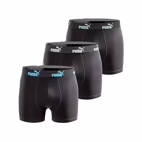 Boxeri bărbați Puma, set de 3 bucăți din bumbac, negri, confortabili și respirabili