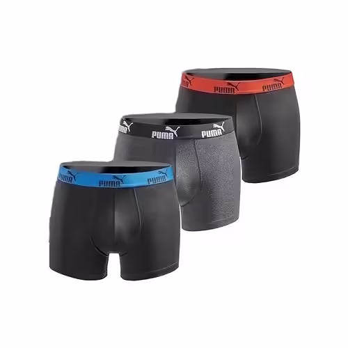 Boxeri bărbați Puma multicolor – Set de 3 bucăți din bumbac și elastan