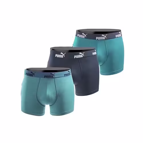 Boxeri Albastri Puma pentru Bărbați – Set de 3 Bucăți din Bumbac Elastan