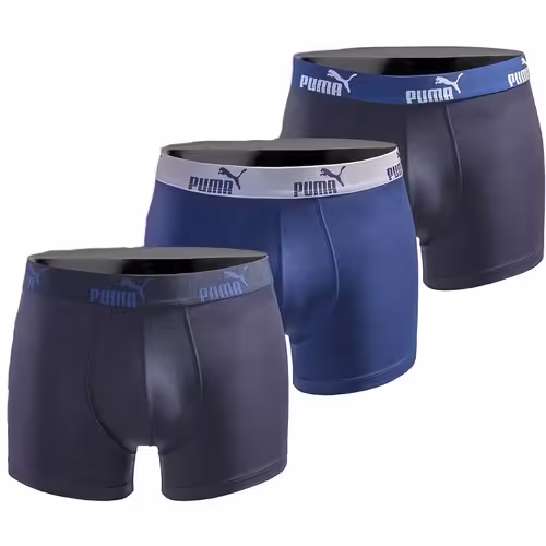 Boxeri Bărbați Puma – Set de 3 Bucăți din Bumbac Albastru, Confort Premium