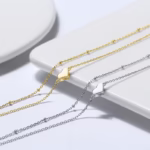 Bratara de glezna argint 925, JW531, model inima, placata cu aur