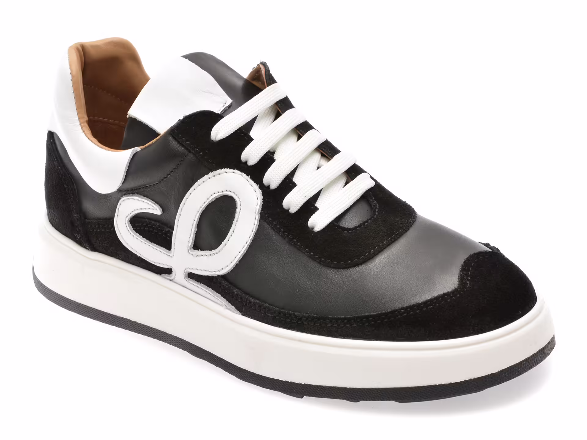 Pantofi Sport Alb-Negru FLAVIA PASSINI din Piele Naturala pentru Femei