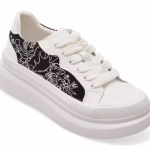 Pantofi sport alb-negru PASS COLLECTION SL60008 – confort și stil pentru femei