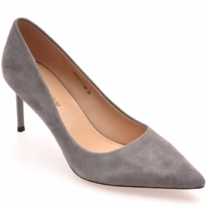 Pantofi eleganti EPICA PREMIUM gri, 2407, din piele intoarsa