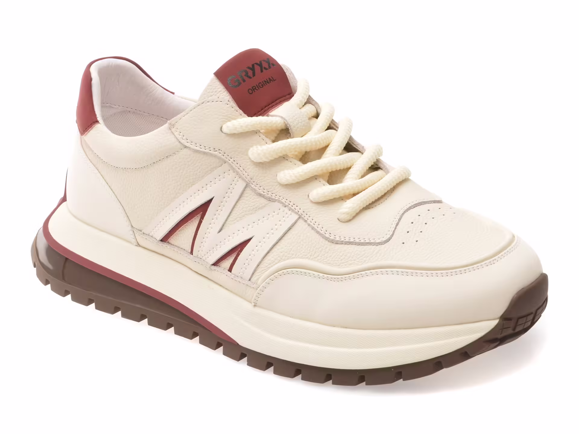 Pantofi sport albi GRYXX din piele naturală pentru bărbați