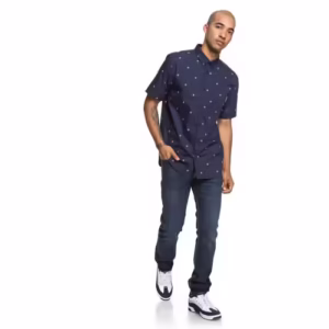 Cămașă Bărbați DC Shoes Casual Albastră din Bumbac 100% – Design Modern cu Mâneci Scurte