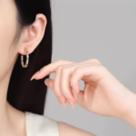 Cercei rotunzi argint 925, JW1576, model cerc, placati cu aur