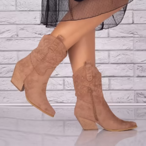 Ciocate Dama Camel din Piele Ecologica Intoarsa – Talina