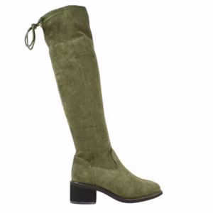 Cizme elegante, dama, FORMAZIONE, 8608-5, verde, piele intoarsa, toc