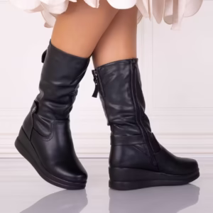 Cizme Dama Imblanite Negre din Piele Ecologica – Stil si Confort