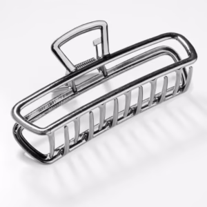 Clamă de păr metalică dreptunghiulară – Argintiu închis