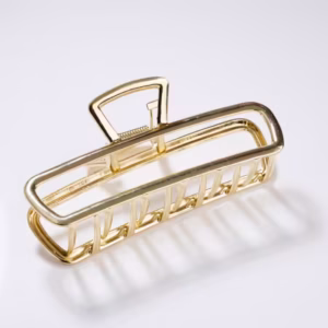 Clama de păr metalică dreptunghiulară, aurie – Design modern și rezistent