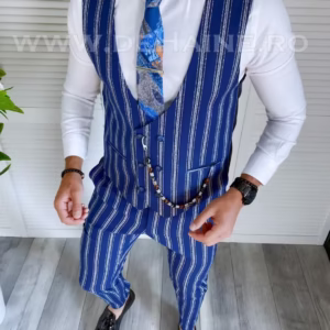 Compleu bărbați elegant: Vesta + Pantaloni A8749 V2-5