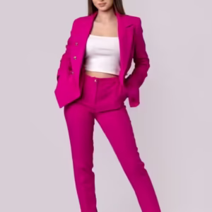 Compleu ciclam elegant cu sacou și pantaloni