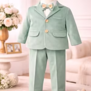 Costum de Botez pentru Băieți din Catifea Mathias - Turcoaz