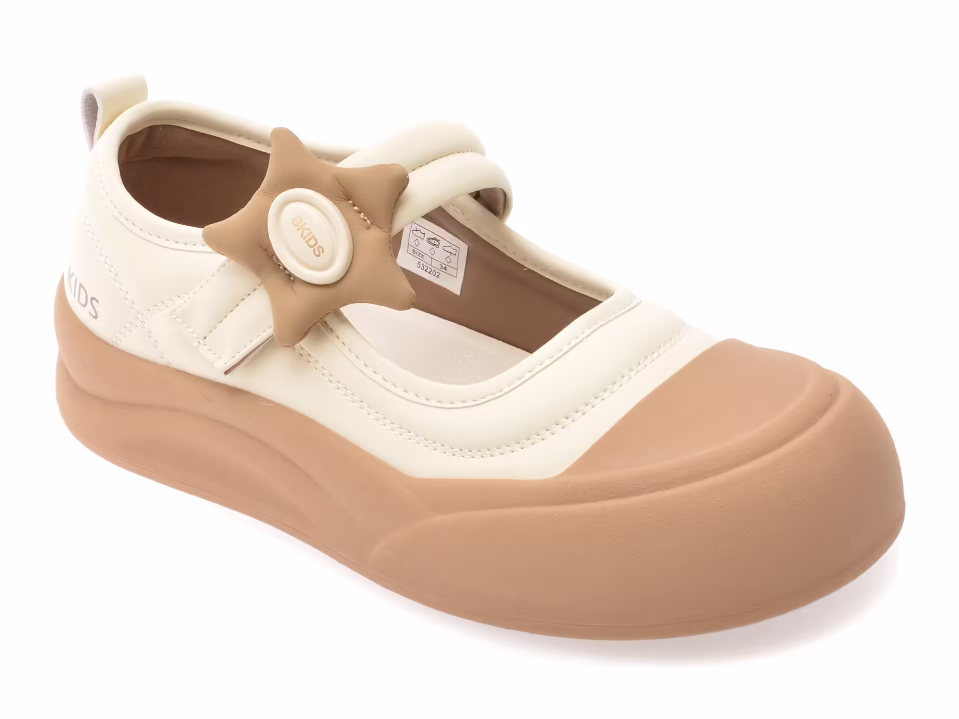 Pantofi bej pentru fete SELECTION KIDS din piele ecologică – Model 532202
