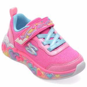 Pantofi sport SKECHERS roz ETERNAL HEART LIGHTS pentru fetițe