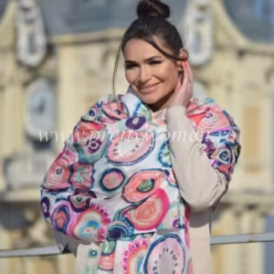 Esarfa cu print cercuri