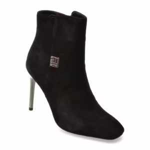Botine elegante EPICA negre, J30822, din piele intoarsa