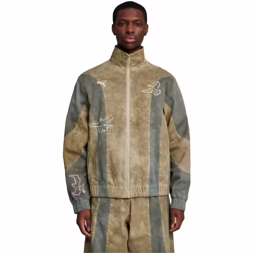 Geacă Barbati Puma Kidsuper Track Jacket Casual Bej din Bumbac Premium