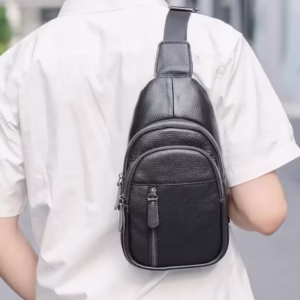 Geanta de umar pentru barbati, Erdal GT3079, piele naturala, Negru