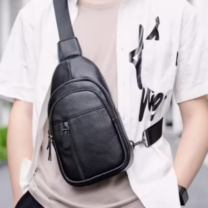 Geanta de umar pentru barbati, Erdal GT3079, piele naturala, Negru