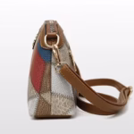 Geanta / poseta multicolora cu ornament maro, Janette