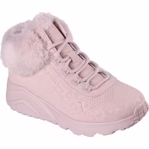 Skechers Uno Lite Cozy Leopard - Ghete copii roz sport casual elegante