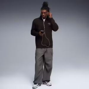 Jacheta sport casual pentru bărbați Puma - Negru, Bumbac și Poliester, Half Zip