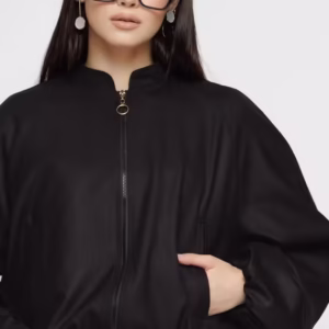 Jacheta dama neagra cu fermoar