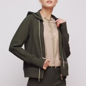 Jacheta dama verde cu gluga