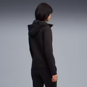 Hanorac Puma Evostripe pentru femei – Negru, din bumbac, cu fermoar și glugă
