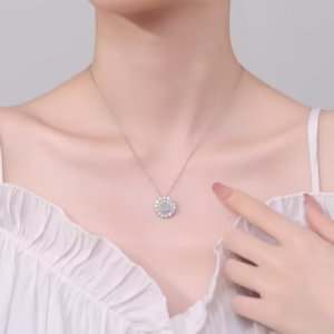Lantisor din argint 925, model elegant, placat cu rodiu - JW1238