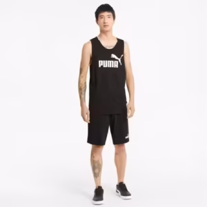 Maiou bărbați Puma Essentials negru din bumbac 100% – confortabil și casual