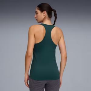 Maiou sport verde pentru femei - Puma, din poliester, ideal pentru fitness și lifestyle