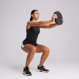 Maiou sport negru pentru femei Puma - Top fitness elastic din poliester respirabil