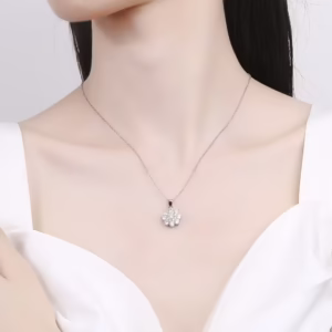 Pandantiv argint 925, JW1306, model floare, placat cu rodiu