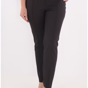 Pantaloni office conici lungi din stofa maro