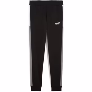 Pantaloni sport negri pentru copii - Puma Essentials din bumbac și poliester