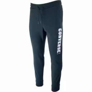 Pantaloni sport negri Converse All Star Single Screen pentru femei din bumbac și poliester reciclat