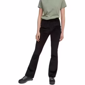 Pantaloni casual O'Neill femei negri din bumbac cu design ribat și elastan sport și timp liber