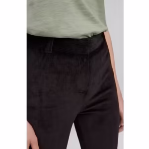 Pantaloni casual O'Neill femei negri din bumbac cu design ribat și elastan sport și timp liber